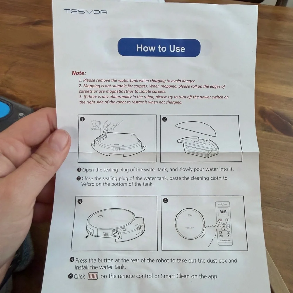 Tesvor X500 Replacement Mopping Water Tank - White/Turquoise - Picture 7 of 9